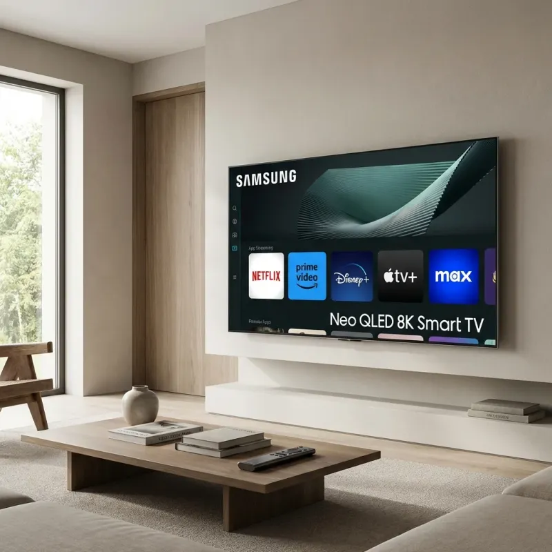 Samsung Smart TV with streaming apps interface